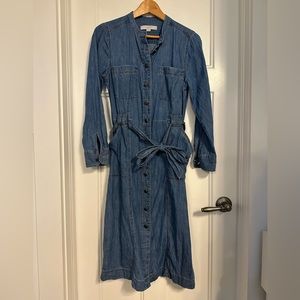 Loft medium petite denim long sleeve dress